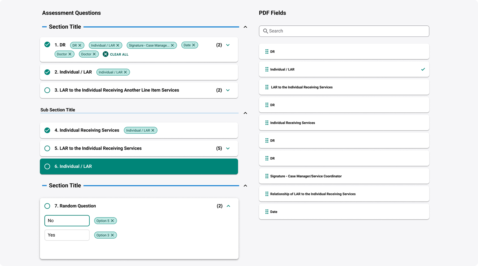 Dashboard view of the Assessments product.