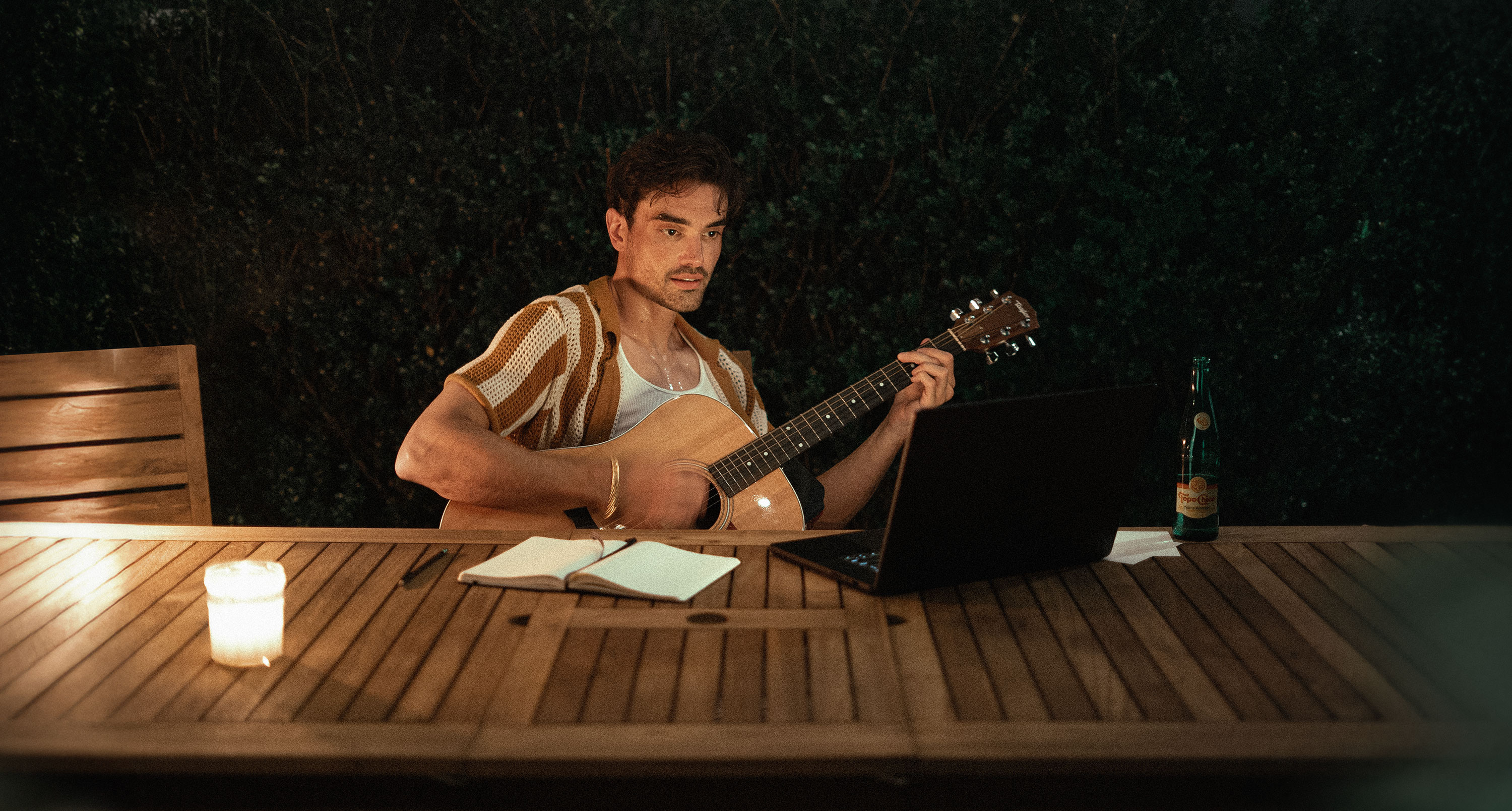 Alex working outside.